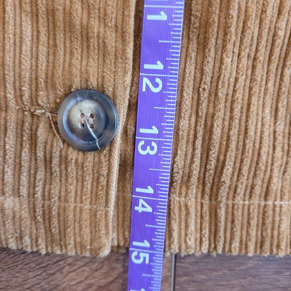 Corduroy Mini Skirt Size S Brown Button Front Unlined Cotton Chelsea & Violet - Picture 9 of 12